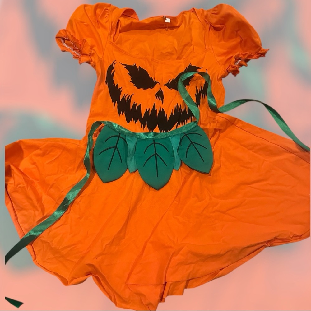 Dolls Kill Happy Orange Pumpkin Dress Costume size M - Picture 2 of 5